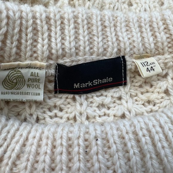 Vintage Aran Cable Knit Made in Ireland Oversized Fisherman Celtic Crew Sweater - Picture 6 of 10